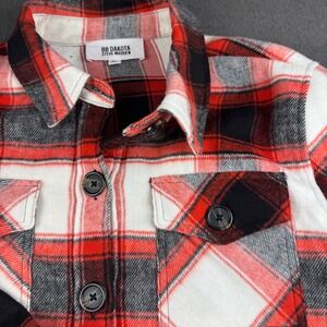 BB Dakota Steve Madden Women‎ XL Plaid Flannel Shirt Jacket Red Black White